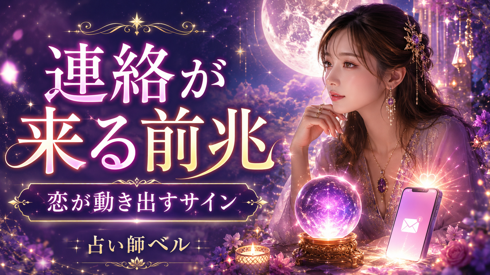 連絡が来る前兆をテーマにした占い師ベルの恋愛占いアイキャッチ画像